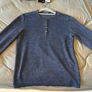 John Varvatos linen Henley shirt